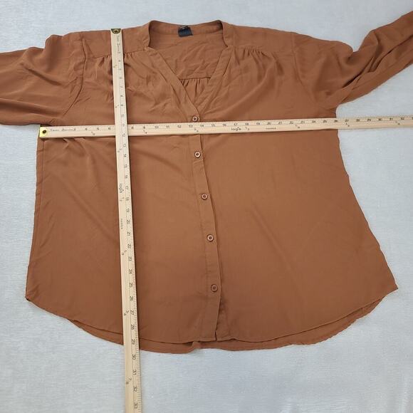 Covington woman blouse button up beige Size 3x Work wear Career Church Casual - Picture 4 of 9